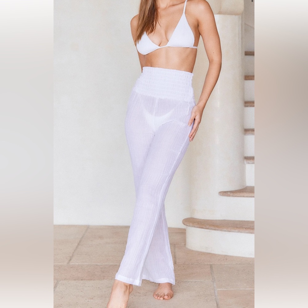 BRAND NEW Monday Swimwear Ivory Linen Pants